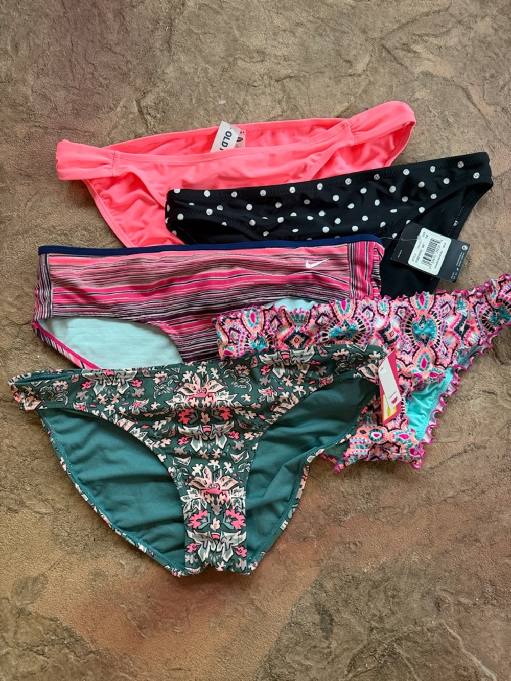 Nike Women's Bikini Bottoms Set - Pink, Black, Teal, Coral, Green